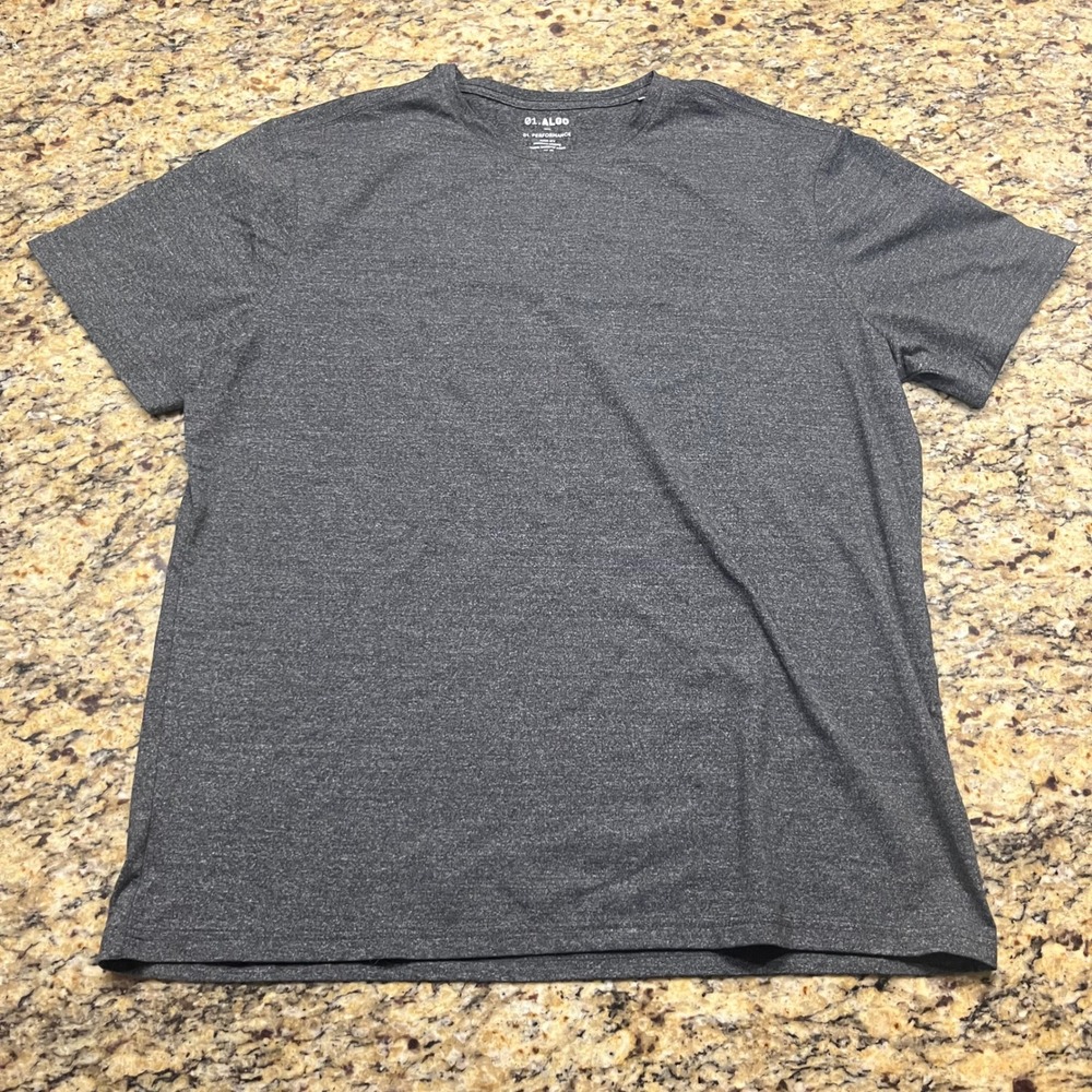 01.Algo Mens 01. Performance T-Shirt XL Gray Heather Quick Dry UPF 40 Activewear